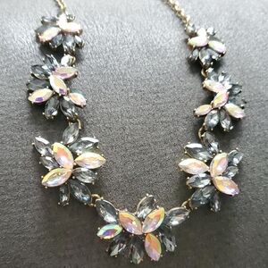 J.Crew Iridescent Crystal Floral Statement Necklace – NWT